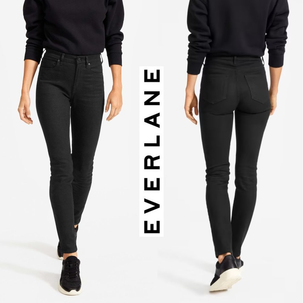 EVERLANE Black High-Rise Skinny Jeans • 25